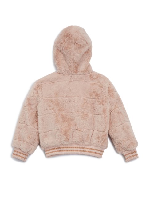Veste à Capuche En Fausse Fourrure Baie (2-6) Rose Guess