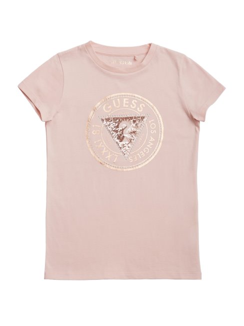 T-shirt Logo Orné De Cheska En Dentelle Rose Guess (7-14)