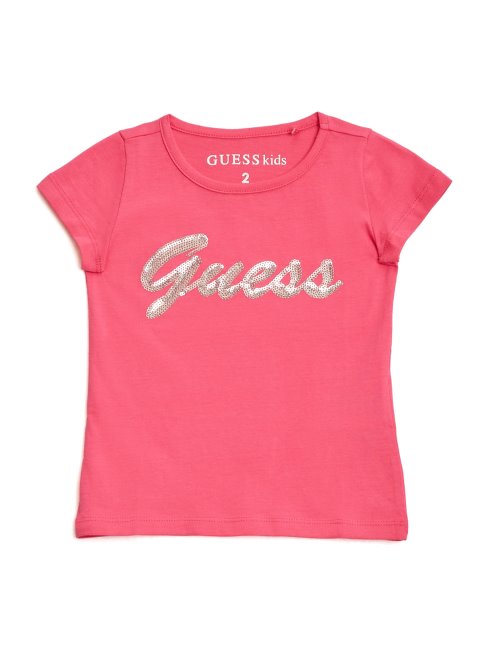 T-shirt Surdimensionné Logo Malika (2-6) Coup De Poing Rose Guess