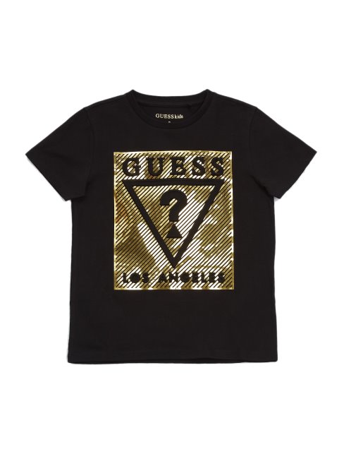 T-shirt En Relief Guess Rola (2-6) Noir De Jais