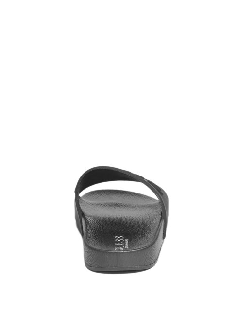 Claquettes Guess Noires à Logo Leo