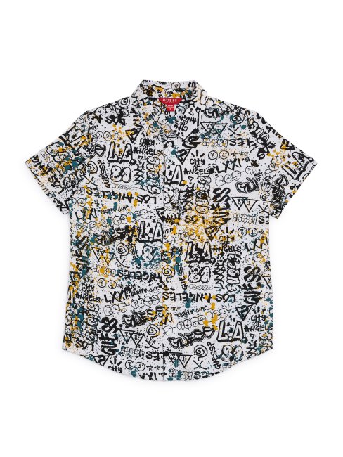Chemise Blanche à Imprimé Graffiti Et Logo Guess Bryce (7-16)