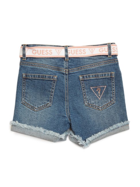 Short En Jean à Revers Ambre (2-6) Délavé Foncé Guess