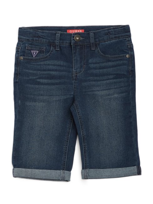 Short En Denim Délavé Foncé Guess Luke à Revers Roulés (2-6)