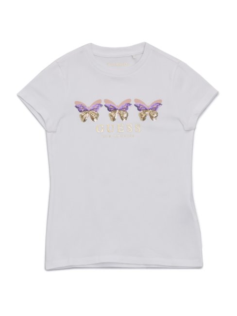 Tee Shirt Guess Savannah Papillon (2-6) Blanc Vrai