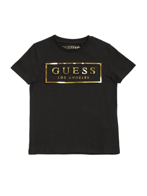 T-shirt Noir De Jais Avec Logo En Relief Métallisé Colt (2-6) Guess