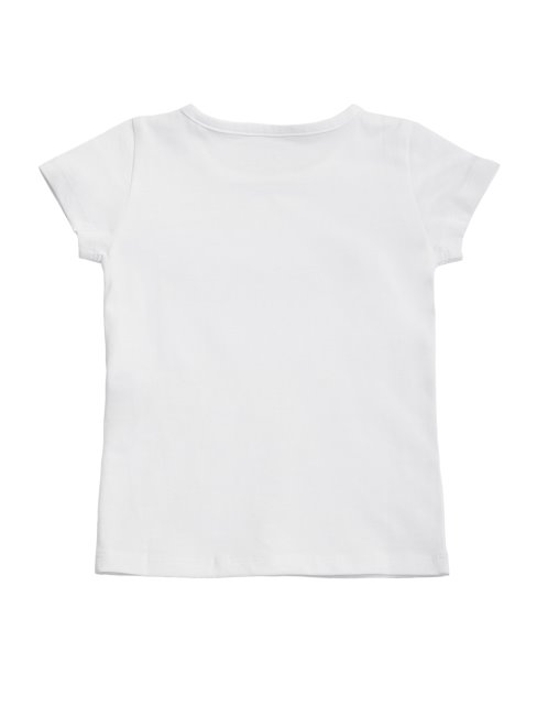 Tee Shirt Guess Malika Logo Surdimensionné (2-6) Vrai Blanc