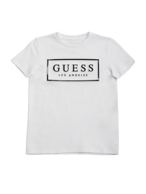 T-shirt à Logo Gaufré En Aluminium True White De Guess Poulain (2-6)