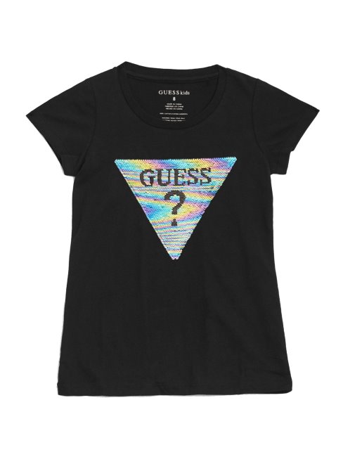 T-shirt à Logo à Sequins Réversibles Beatrix Noir Jais De Guess (7-16)