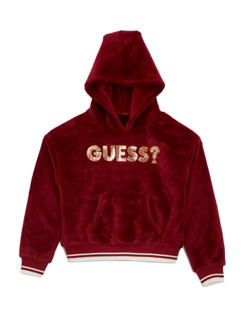 Robby Velour Logo Hoodie (7-14) Rouge Guess