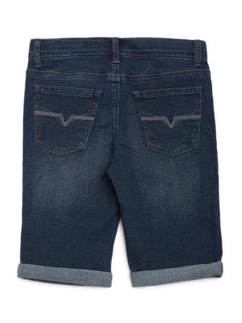 Short En Jean Luke à Revers Roulés (7-18) Délavé Foncé Guess