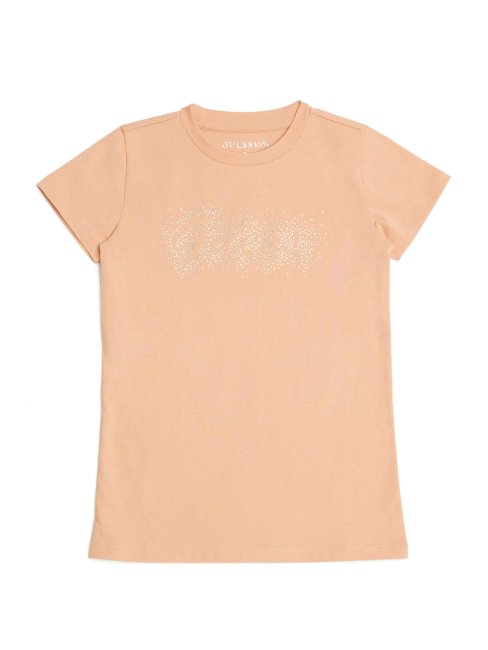 T-shirt Guess Pêche Rose Logo Delilah (7-14)