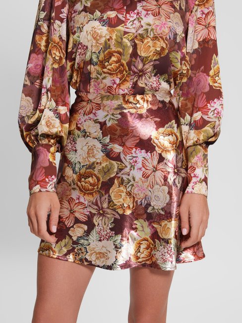 Jupe En Satin Eco Taryn Guess Tapisserie Numérique Imprimé Ma