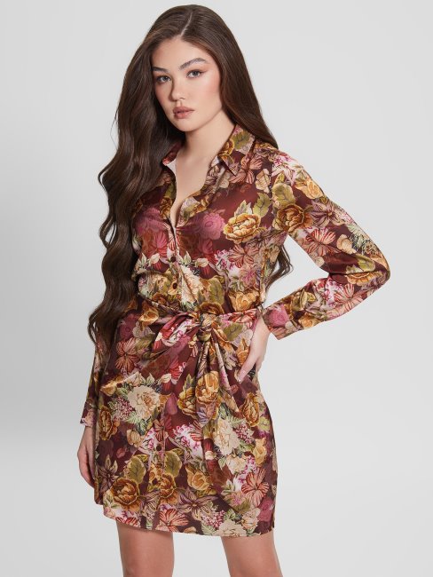 Eco Alya Robe Imprimée Guess Impression De Tapisserie Numérique Ma