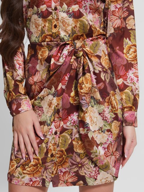 Eco Alya Robe Imprimée Guess Impression De Tapisserie Numérique Ma