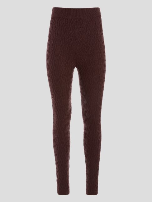 Guess Pure Leggings Torsadés En Laine Choco Blaire