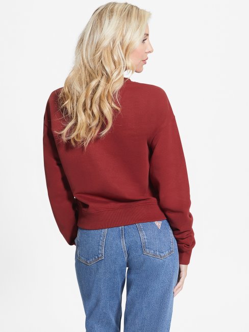 Guess Crystal Mesh Logo Sweat Jus De Betterave Rouge