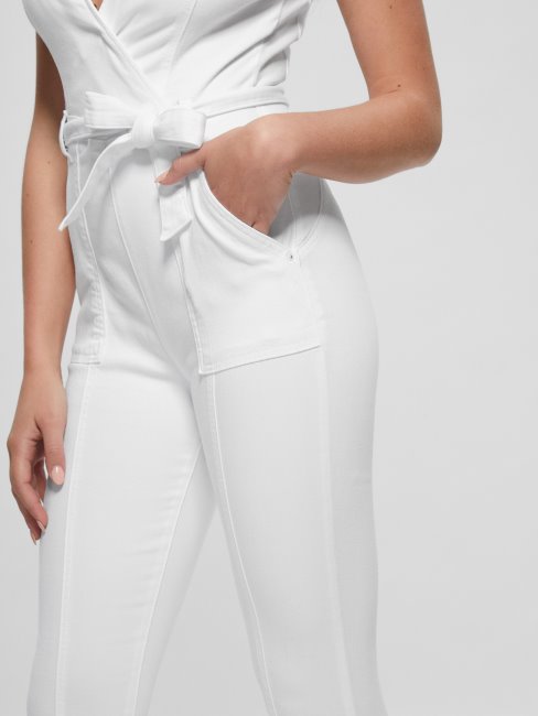Pure White Leslie Denim Jumpsuit Guess