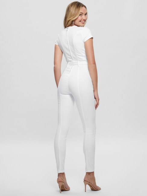 Pure White Leslie Denim Jumpsuit Guess