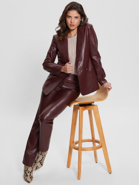 Guess Mystic Wine Multi Emelie Blazer En Similicuir