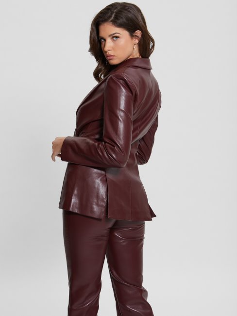 Guess Mystic Wine Multi Emelie Blazer En Similicuir