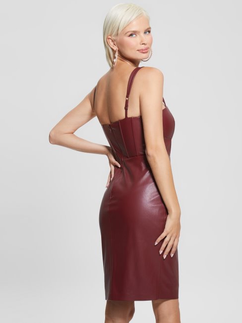 Robe En Similicuir Multi Reid Vin Mystique Guess