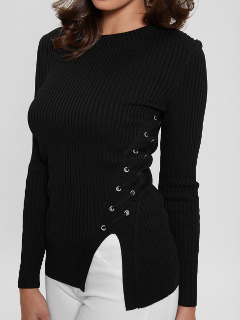 Irmine Pull Col Rond Top Guess Noir De Jais