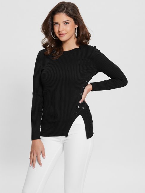 Irmine Pull Col Rond Top Guess Noir De Jais