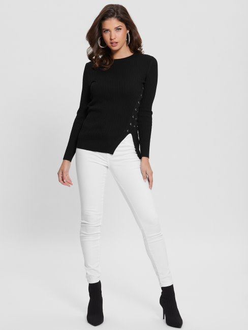 Irmine Pull Col Rond Top Guess Noir De Jais