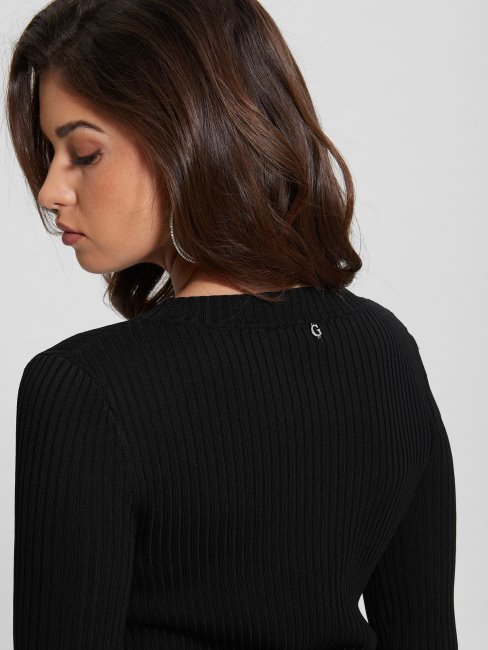 Irmine Pull Col Rond Top Guess Noir De Jais