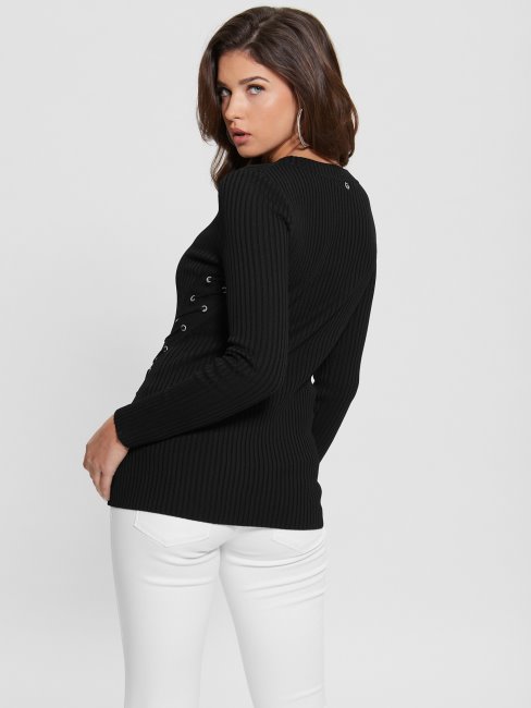 Irmine Pull Col Rond Top Guess Noir De Jais