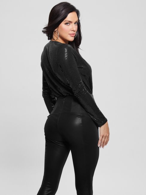 Guess Body Drapé Noir De Jais à Plusieurs Pages