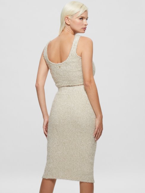 Tinsley Fuzzy Pull Débardeur Guess Crème Blanc Multi