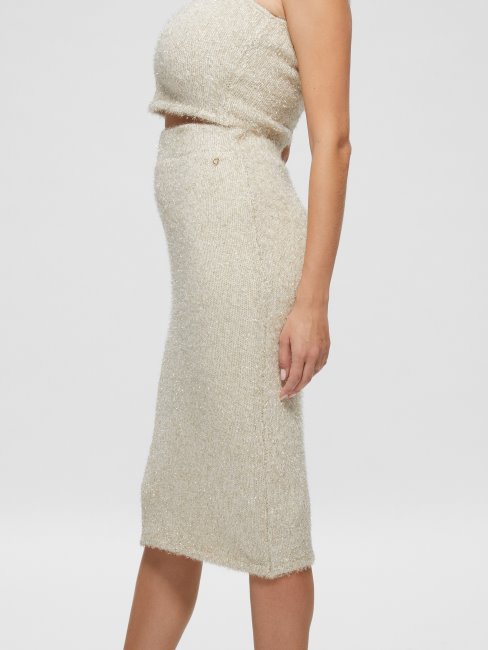 Jupe Chandail Fuzzy Tinsley Multi Guess Blanc Crème