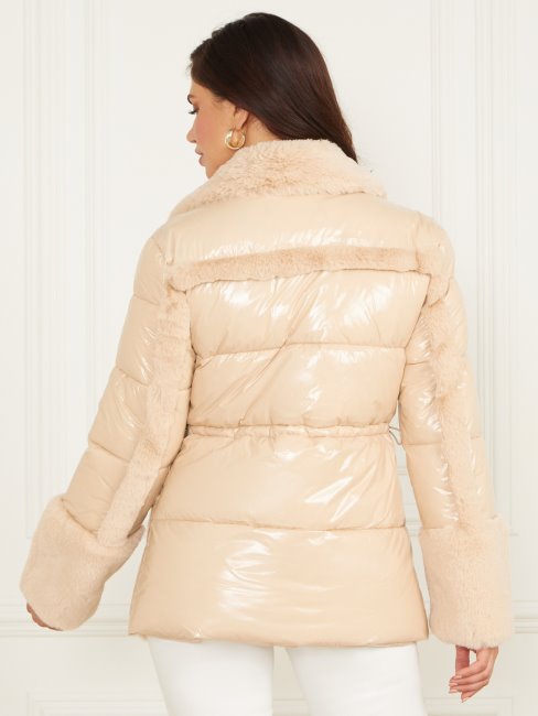 Manteau Doudoune Bessie Ivoire Neutre Guess