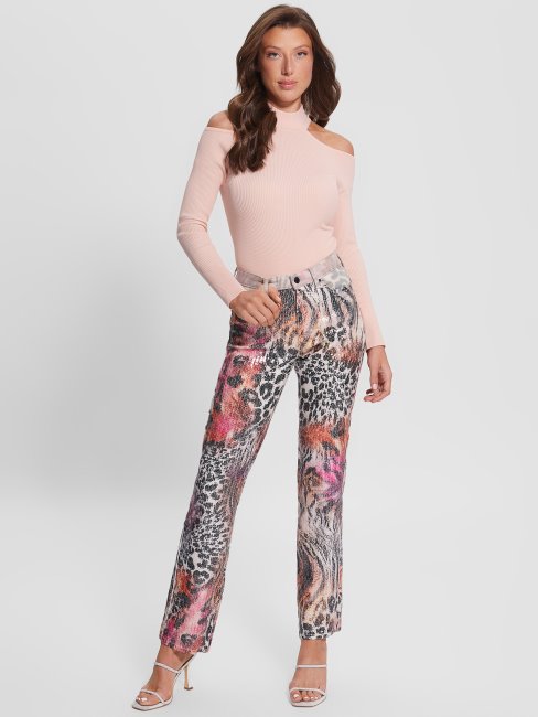 Guess 1981 Jean Droit à Imprimé Mixte Passion Sauvage