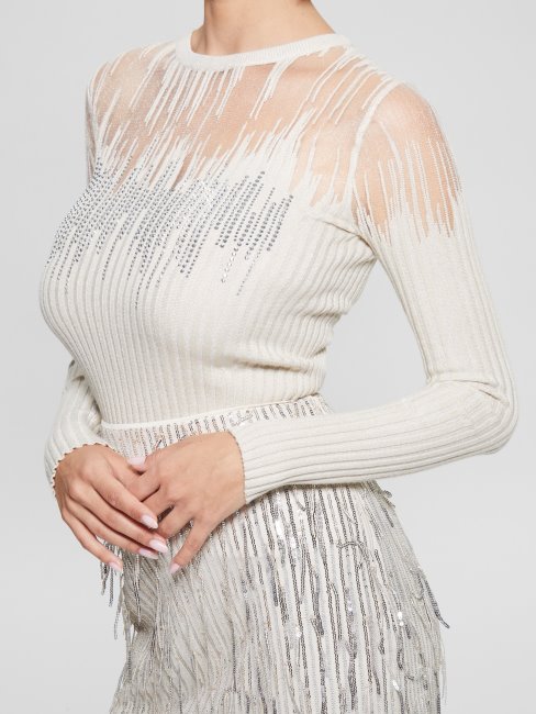 Claudine Shimmer Pull Top Guess Mocassin Multi