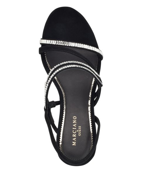 Talon à Lanières En Cristal Kaden Guess Noir1
