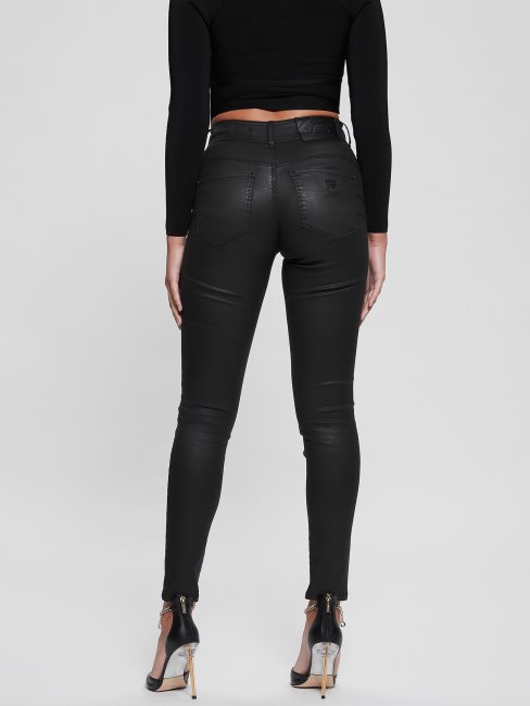 Jean Skinny Taille Haute Enduit Noir Guess