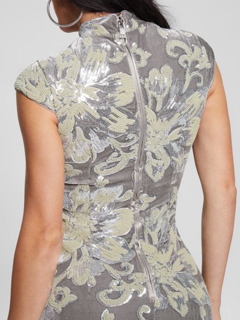 Fleur Sequins Embro Silv Estella Robe à Sequins Guess