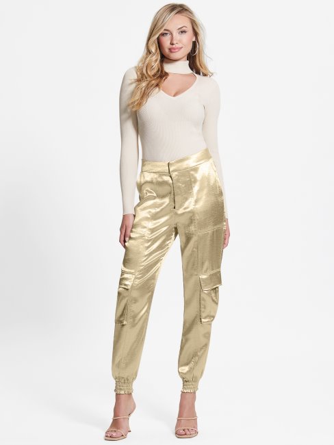 Pantalon Cargo En Ciment Satiné Guess Eco Soundwave