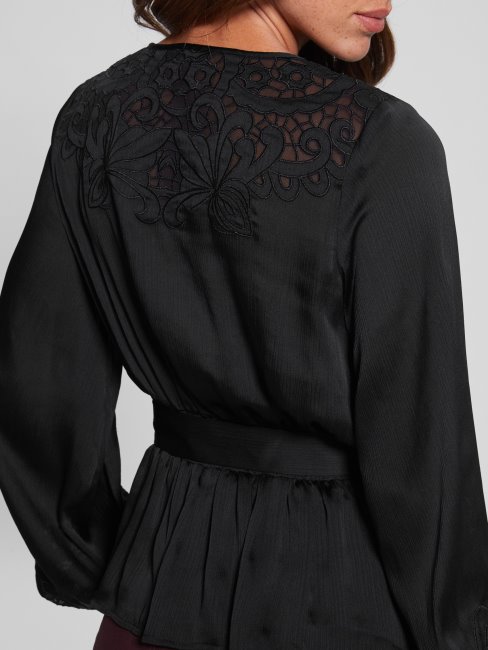 Guess Haut Cache-coeur Eco Noir Jais Adora