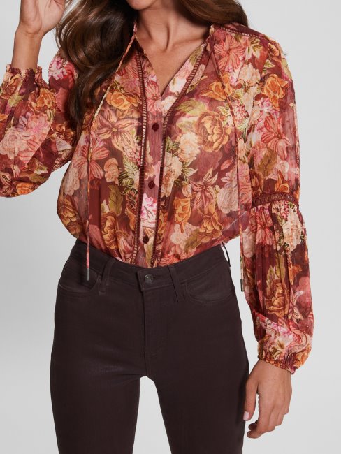 Guess Eco Josette Top Tapisserie Numérique Imprimé Ma