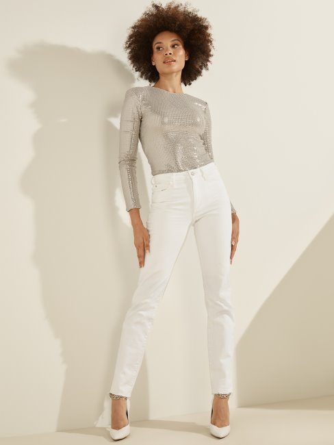 Guess Ludovica Body à Sequins Combo De Sequins Argentés