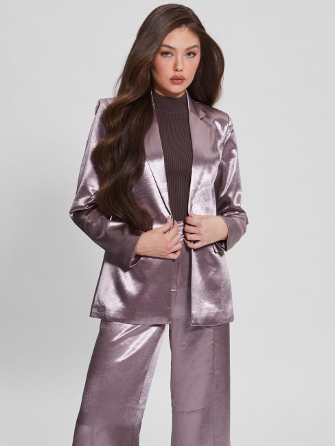 Blazer En Satin Bretagne Rose Violet Guess