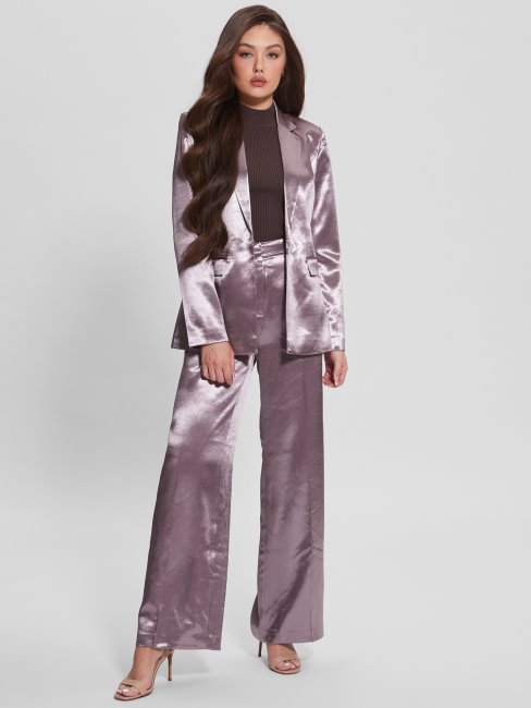 Blazer En Satin Bretagne Rose Violet Guess