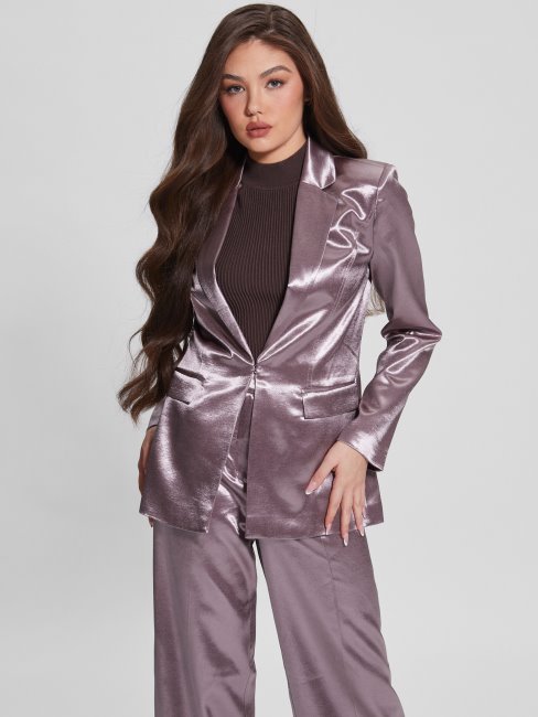 Blazer En Satin Bretagne Rose Violet Guess