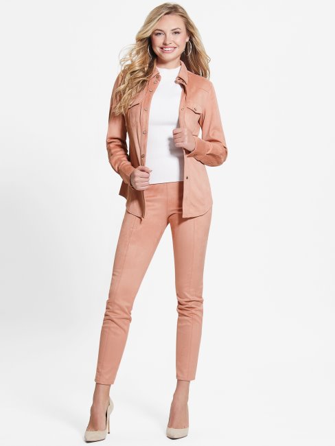 Guess Daisy Nuisette Western En Faux Suède Rose Satiné