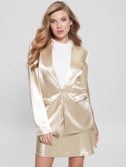 Blazer En Satin Breta Guess Huître Perlée
