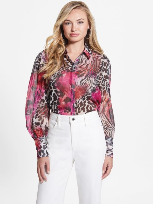 Haut En Mousseline Eco Corbeau Imprimé Joker Guess